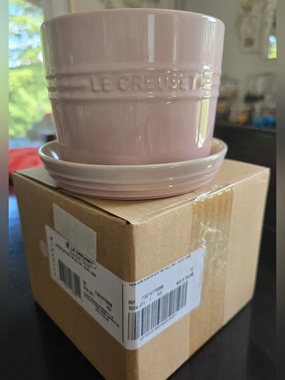 Le Creuset Shell Pink Herb Planter, 14 cm